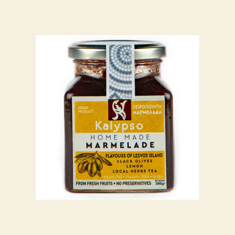 Gem Natural Măsline Negre cu Lămâie și Ierburi | Din Lesvos